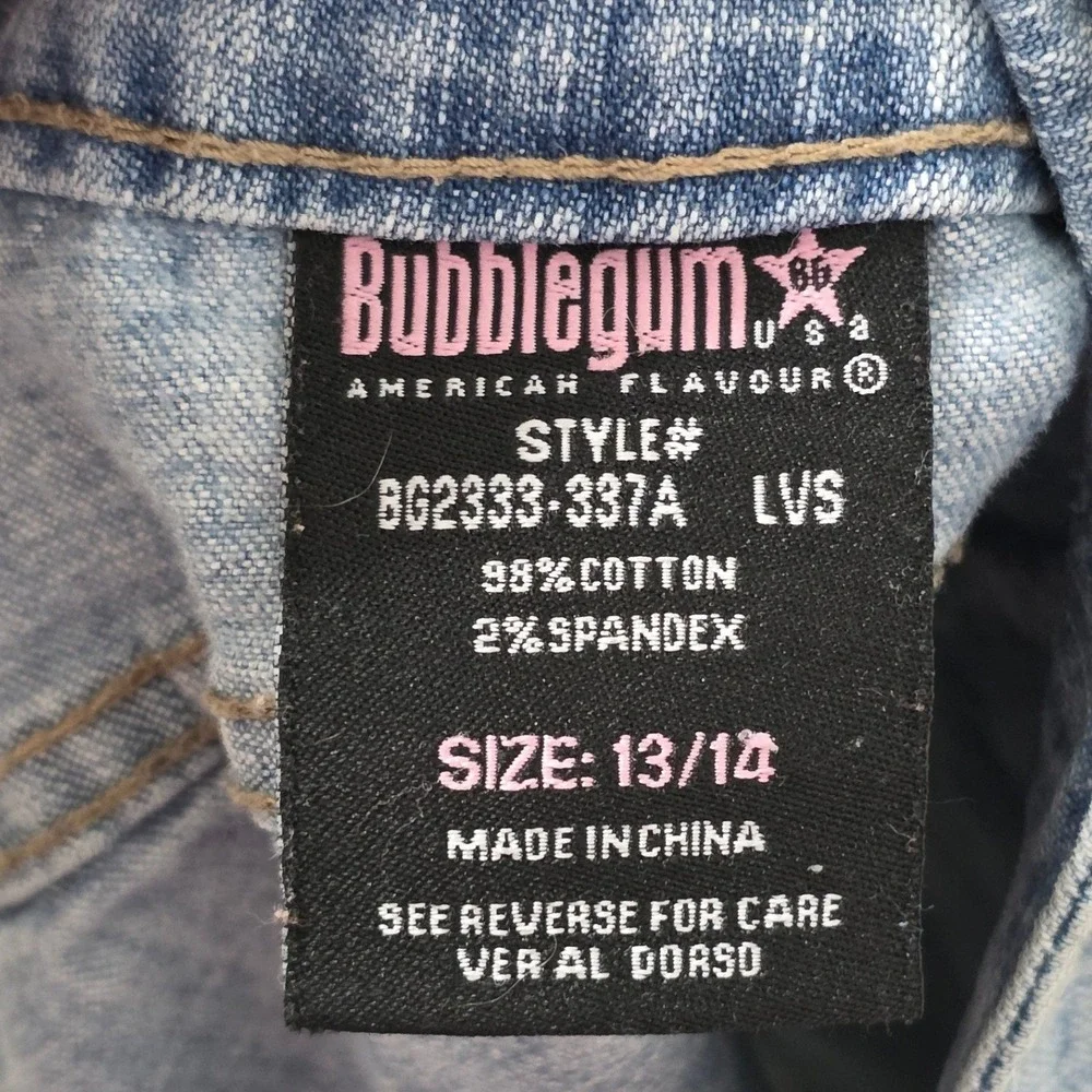 Bubblegum USA Y2K Denim Shorts Light Wash Blue Size 13/14 Cute Summer Vintage